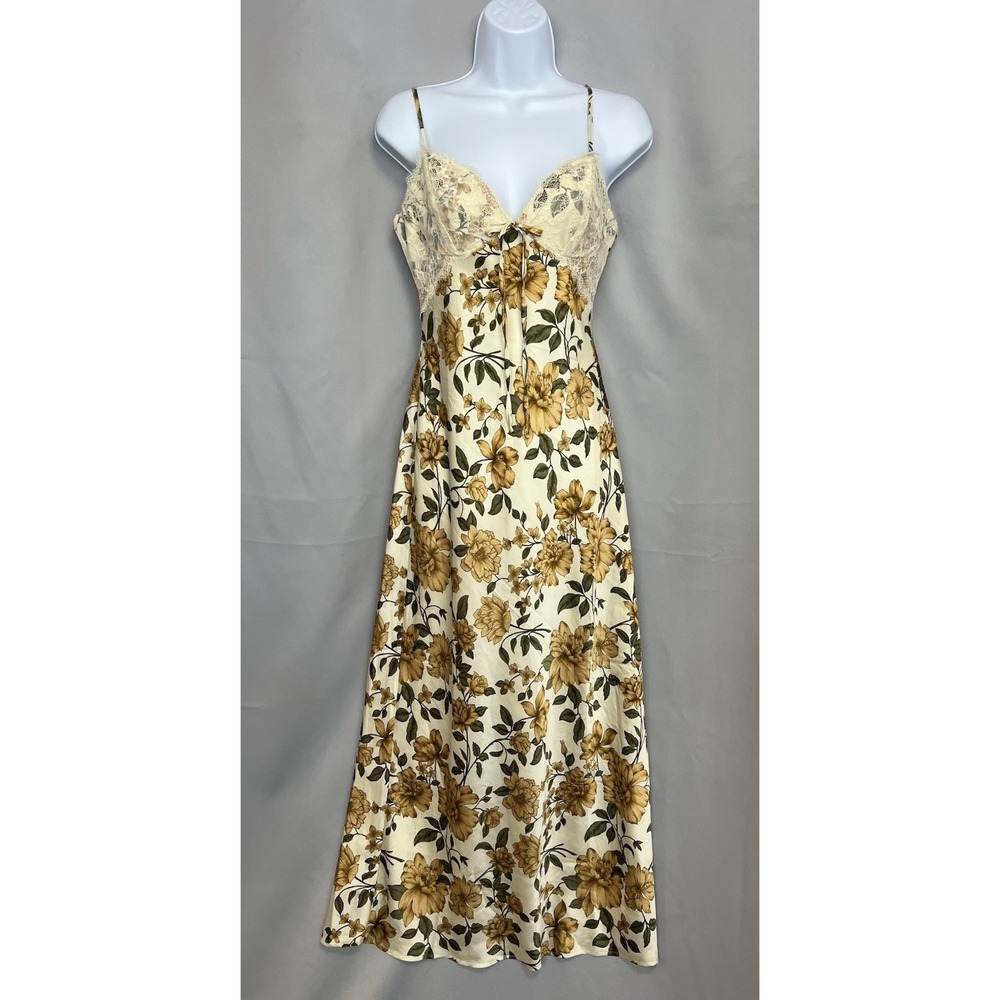 Jessica Simpson‎ Women's Babydoll Lace Satin Dress Floral Sz Medium